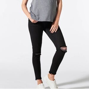 BLANQI DENIM Maternity Belly Support Skinny Jeans in Black EUC Size 6